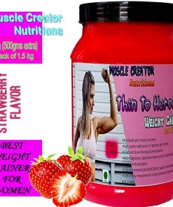 Muscle Creator nutrition's (thin to heroine) weight gainer for girls/women strawberry 1 kg [2.2lbs] 1000gms+250gms[Extra]=1250gms for weight gain