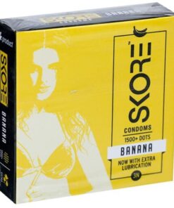 Skore Flavored Dotted & Coloured Condoms Banana