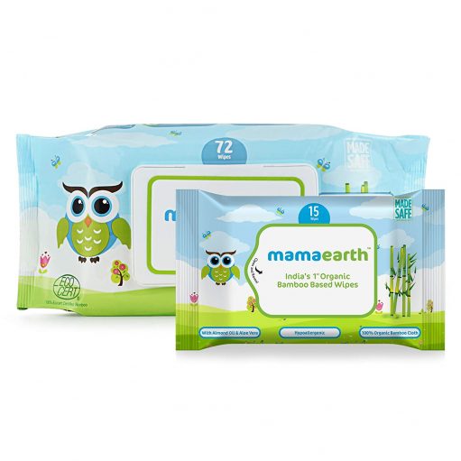 MAMAEARTH Organic Bamboo Based Wipes 72 wipes