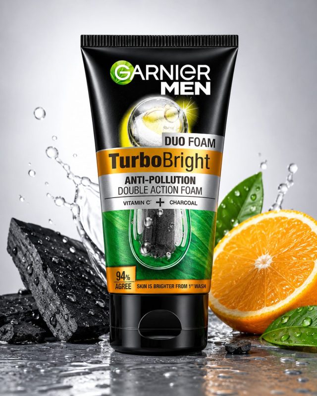 Garnier Men TurboBright Anti-Pollution Double Action Foam